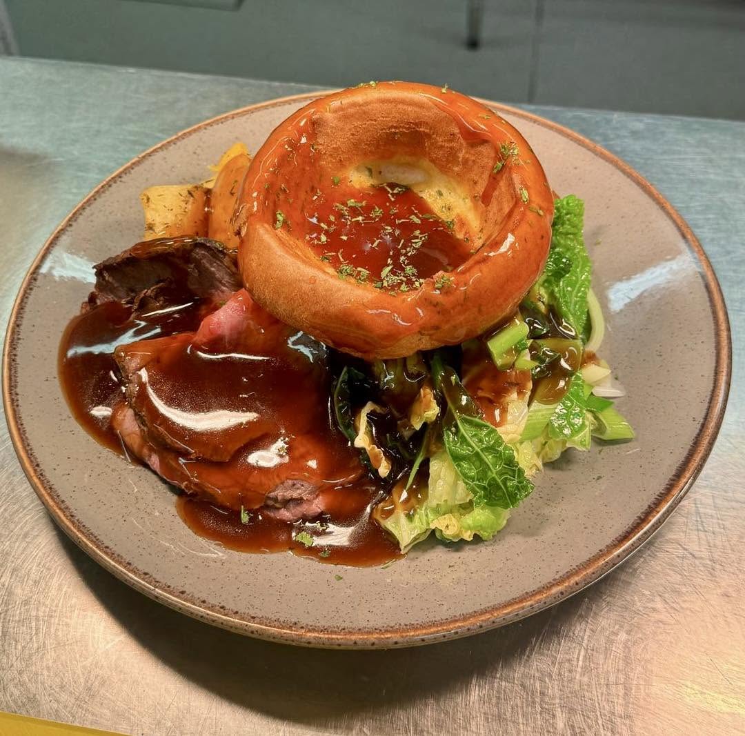 Roast dinner with Yorkshire pudding and gravy at The Dog & Duck, Wokingham
